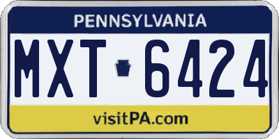 PA license plate MXT6424