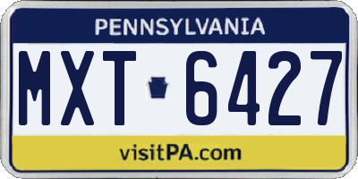 PA license plate MXT6427