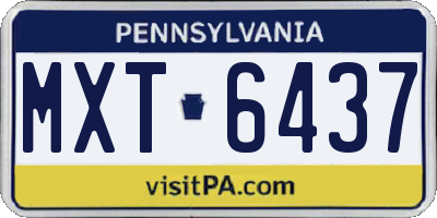 PA license plate MXT6437