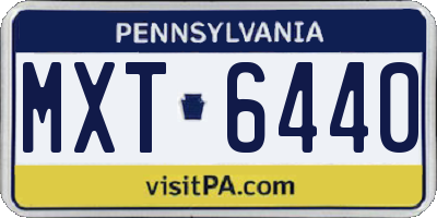 PA license plate MXT6440
