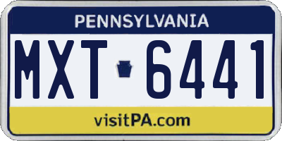 PA license plate MXT6441