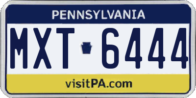 PA license plate MXT6444