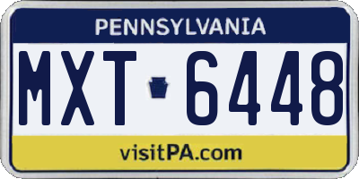 PA license plate MXT6448