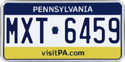 PA license plate MXT6459