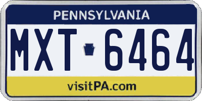 PA license plate MXT6464