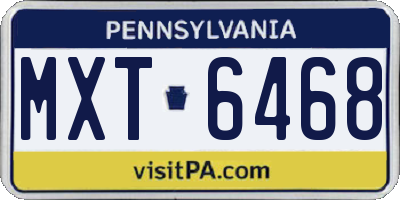 PA license plate MXT6468