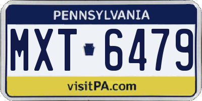 PA license plate MXT6479