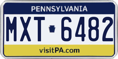 PA license plate MXT6482