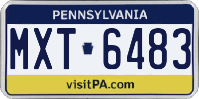 PA license plate MXT6483