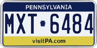 PA license plate MXT6484