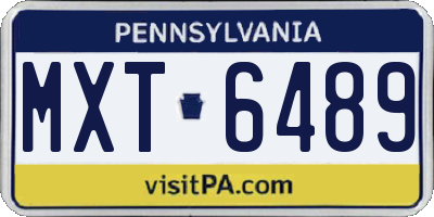 PA license plate MXT6489