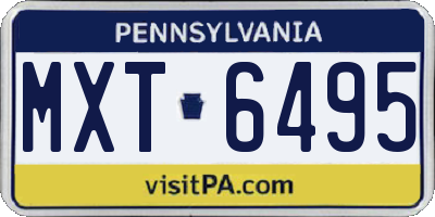 PA license plate MXT6495