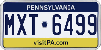 PA license plate MXT6499