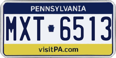 PA license plate MXT6513