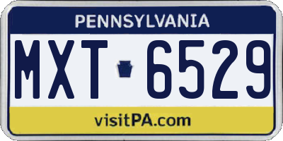 PA license plate MXT6529