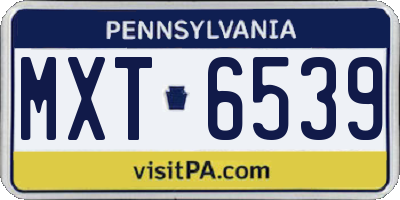 PA license plate MXT6539