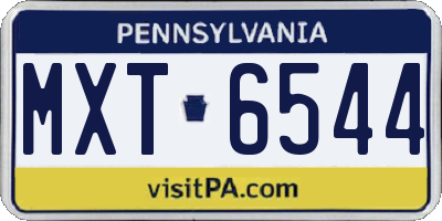 PA license plate MXT6544