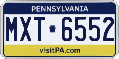 PA license plate MXT6552