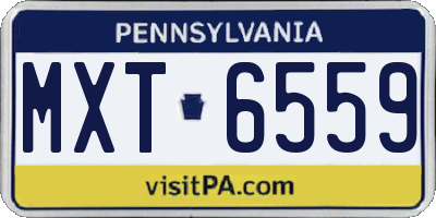 PA license plate MXT6559