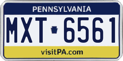 PA license plate MXT6561