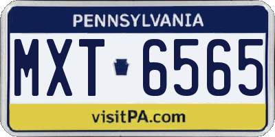 PA license plate MXT6565