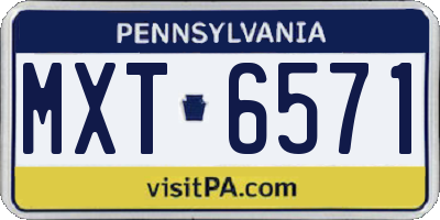 PA license plate MXT6571
