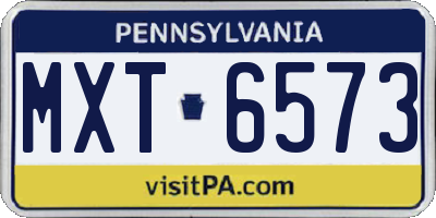PA license plate MXT6573