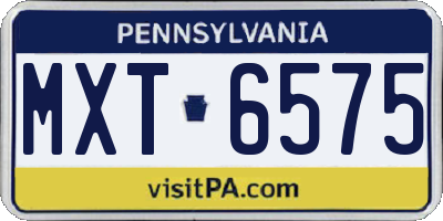 PA license plate MXT6575
