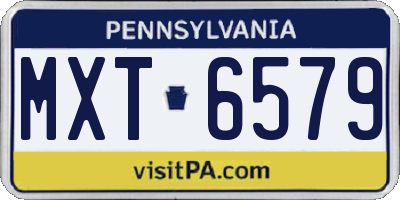 PA license plate MXT6579