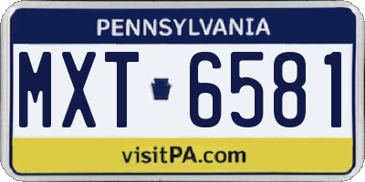 PA license plate MXT6581