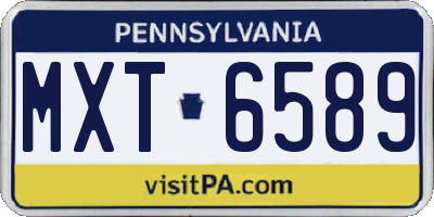 PA license plate MXT6589