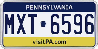 PA license plate MXT6596