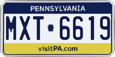 PA license plate MXT6619