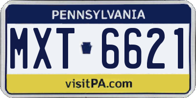 PA license plate MXT6621