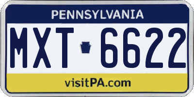 PA license plate MXT6622