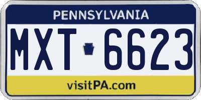 PA license plate MXT6623
