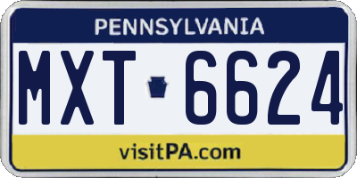 PA license plate MXT6624