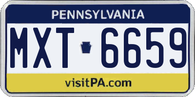 PA license plate MXT6659