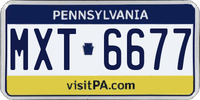 PA license plate MXT6677