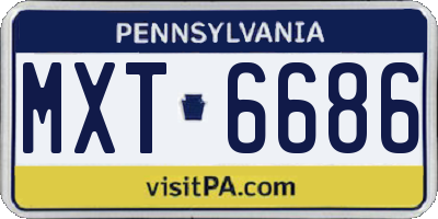 PA license plate MXT6686