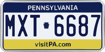 PA license plate MXT6687