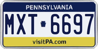 PA license plate MXT6697