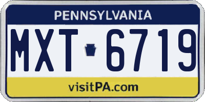 PA license plate MXT6719