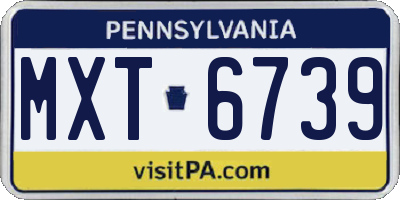 PA license plate MXT6739