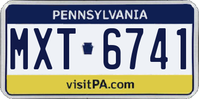 PA license plate MXT6741