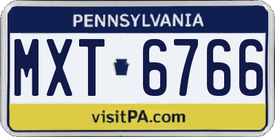 PA license plate MXT6766