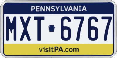 PA license plate MXT6767