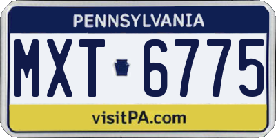 PA license plate MXT6775