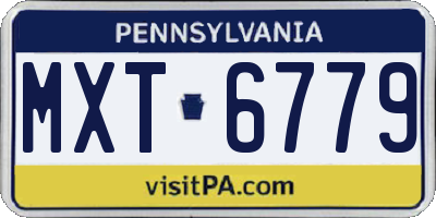 PA license plate MXT6779