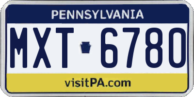 PA license plate MXT6780